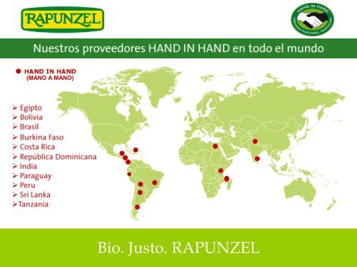RAPUNZEL Programa de comercio justo HAND IN HAND