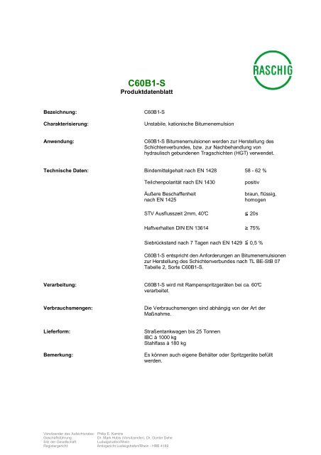 C60B1-S - Raschig GmbH