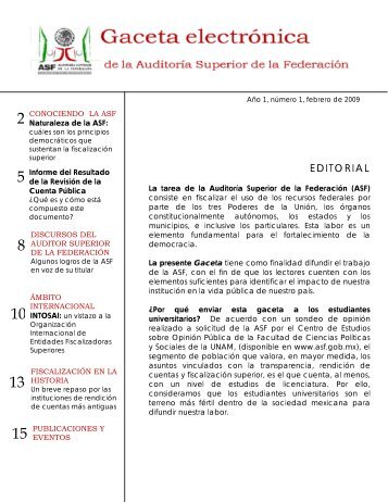 Gaceta Electrónica - Auditoría Superior de la Federación