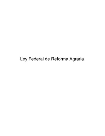 Ley Federal de Reforma Agraria