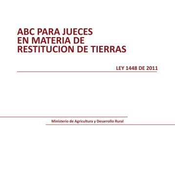 abc para jueces en materia de restitucion de tierras - Unidad de ...