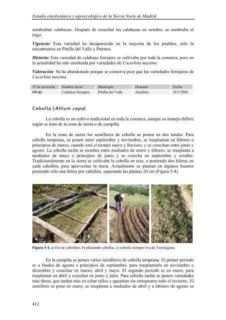 estudio etnobotánico y agroecológico de la sierra norte de madrid