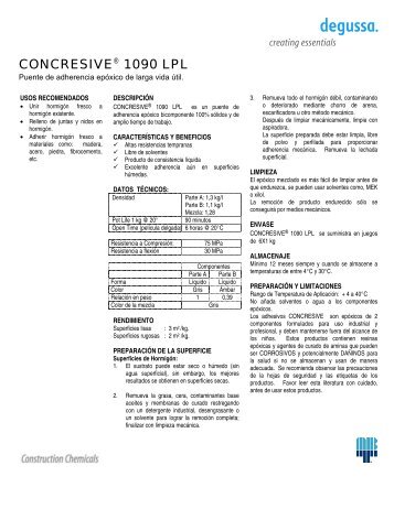 concresive 1090lpl - BASF Construction Chemicals