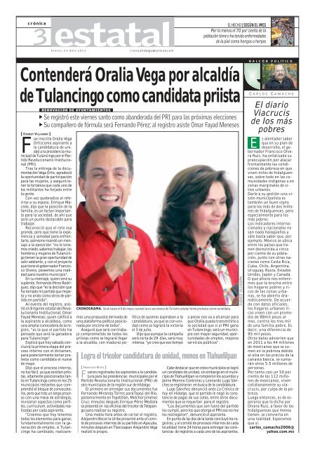 Oralia Vega, candidata del PRI por Tulancingo .3 - La Crónica de ...