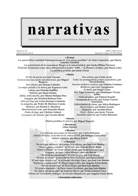 Revista Narrativas N°25 Abril/Junio 2012 - Letras de Chile