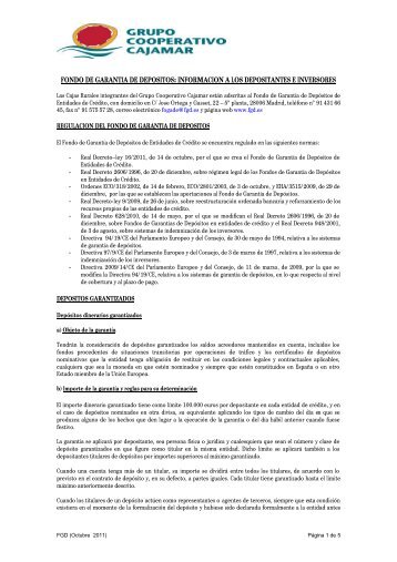 Fondo de Garantía de Depósitos - Grupo Cooperativo Cajamar