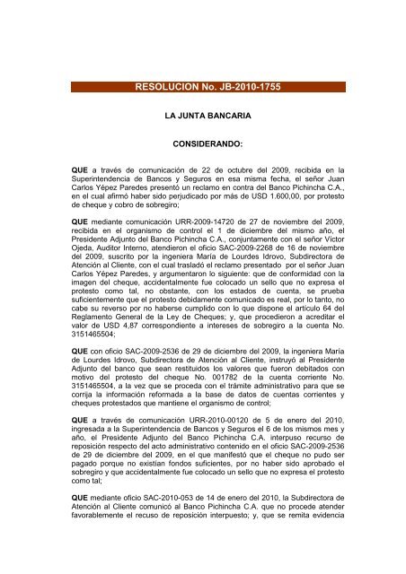 Jb 2010 1755 Superintendencia De Bancos