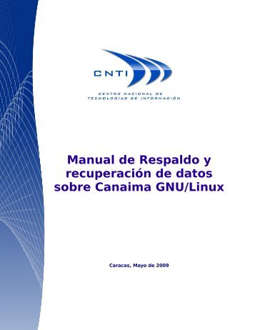 Manual de Respaldo y recuperación de datos - CNTI - Centro ...