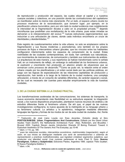 Reflexiones sobre la ciudad del capitalismo tardío. - Universidad ...