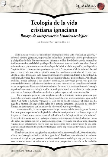 Teología de la vida cristiana ignaciana - Rivista di Ricerca Teologica