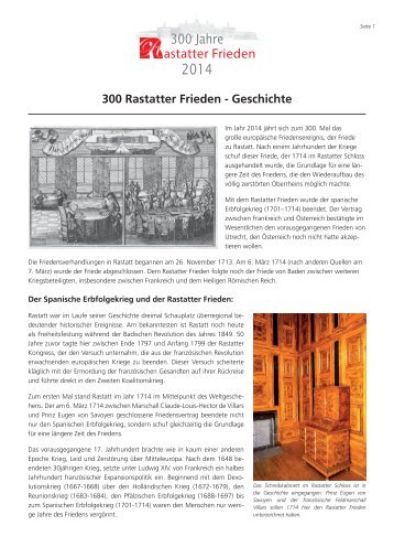 300 Rastatter Frieden - Stadt Rastatt