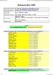 Kilometerliste 2009 - Ruder-Club Tegelort eV Berlin