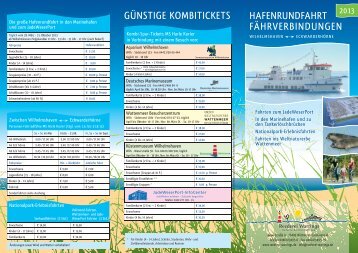 günstige kombitickets fährverbindungen hafenrundfahrt - Reederei ...