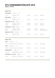 Vereinsbestenliste RTV 2010-12-31