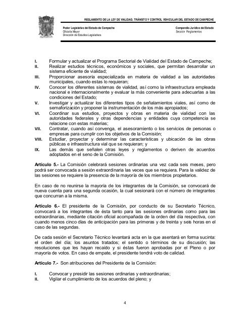 reglamento de la ley de vialidad, tránsito y control vehicular del ...