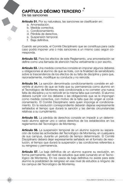 Reglamento General de Alumnos - Tecnológico de Monterrey