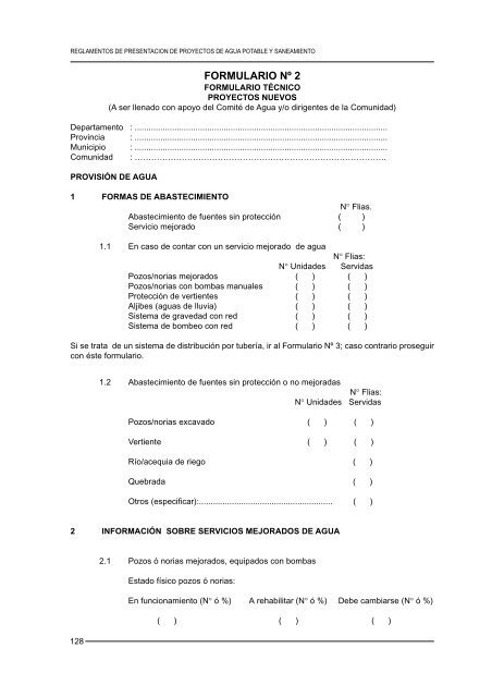 Reglamentos de Presentación de Proyectos de Agua Potable y ...
