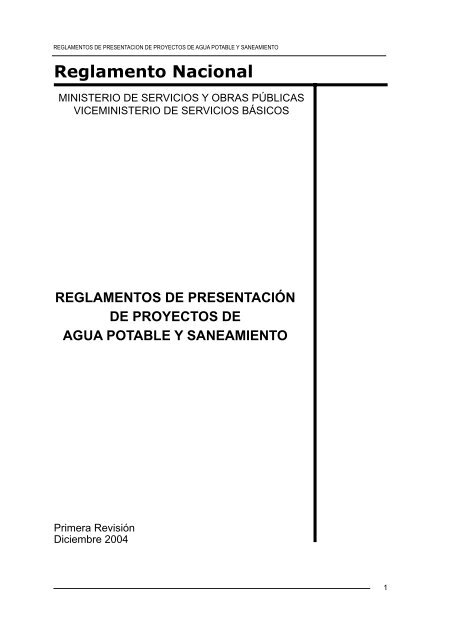 Reglamentos de Presentación de Proyectos de Agua Potable y ...