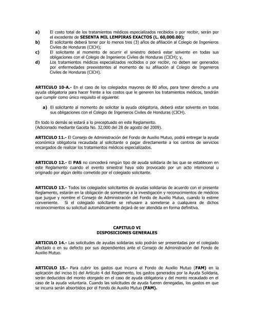 leyes y reglamentos cich - Colegio de Ingenieros Civiles de Honduras