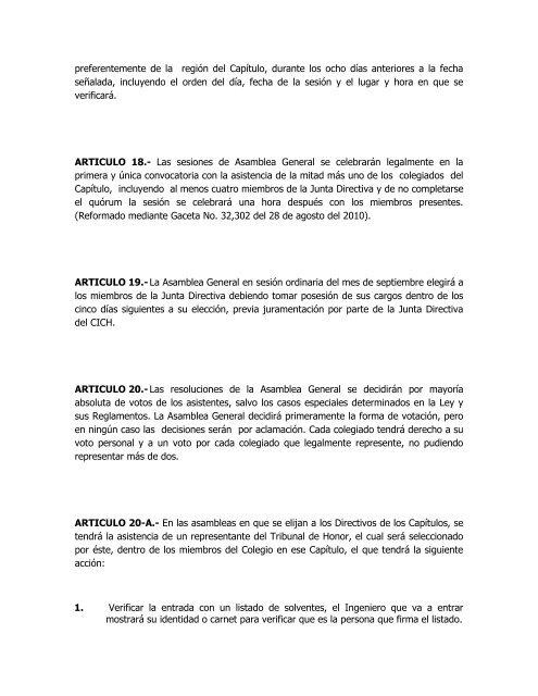 leyes y reglamentos cich - Colegio de Ingenieros Civiles de Honduras