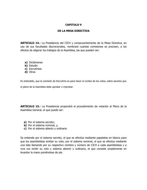 leyes y reglamentos cich - Colegio de Ingenieros Civiles de Honduras