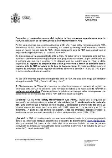 Preguntas y respuestas acerca del registro de las empresas ... - Fiab