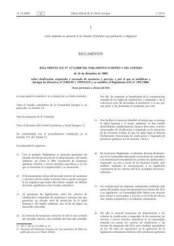 Reglamento (CE) no 1272/2008 - EUR-Lex