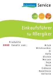 Einkaufsführer für Allergiker - Reformhaus