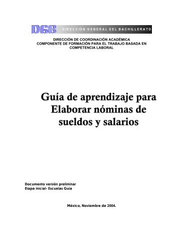 Guía de aprendizaje para Elaborar nóminas de sueldos y salarios