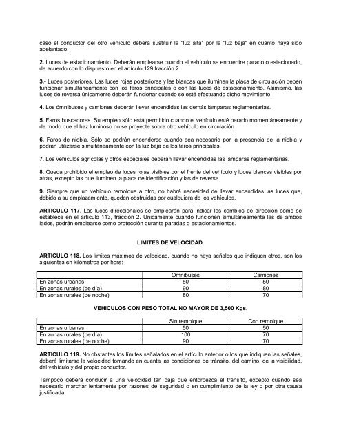 Reglamento de Tránsito en Carreteras Federales - Justia