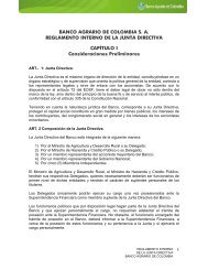 Reglamento de Junta Directiva - Banco Agrario de Colombia
