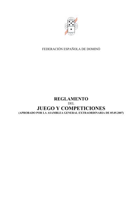 Reglamento - Federación Española de Dominó
