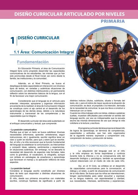 Diseñó Curricular Nacional - Ministerio de Educación