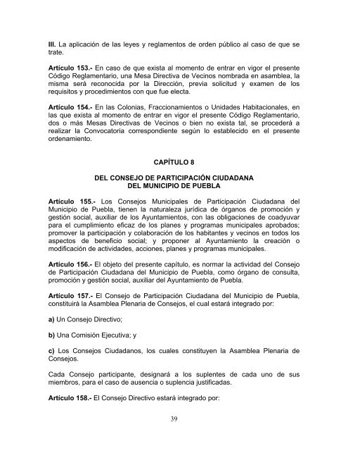 Código Reglamentario para el Municipio de Puebla