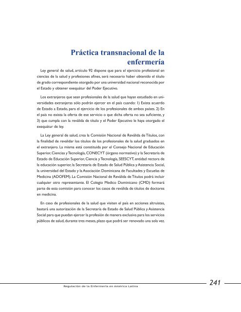 Regulación de la Enfermería en América Latina - PAHO/WHO