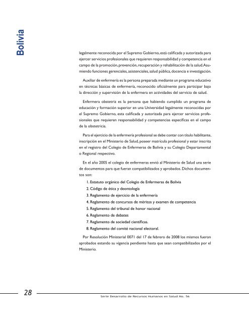 Regulación de la Enfermería en América Latina - PAHO/WHO