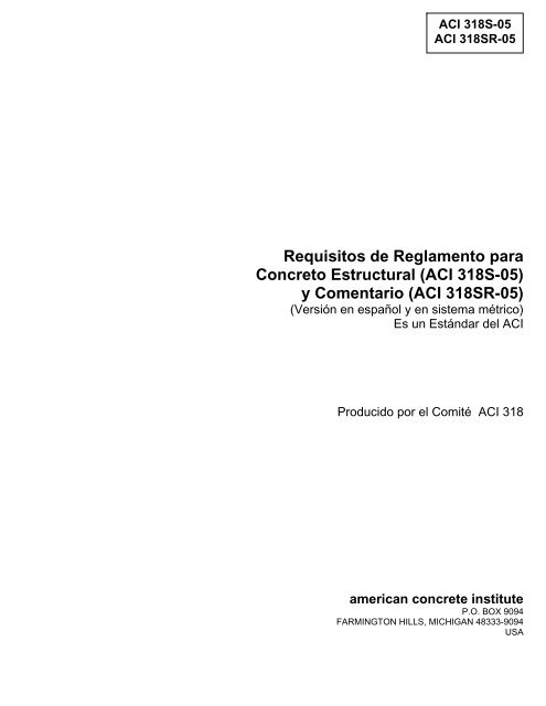 Requisitos de Reglamento para Concreto Estructural (ACI ... - Inti