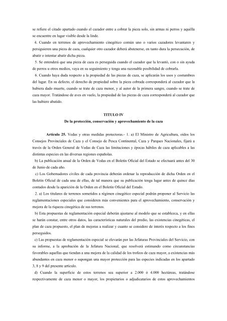 Decreto 506/1971. Reglamento de la Ley de Caza - El Soto