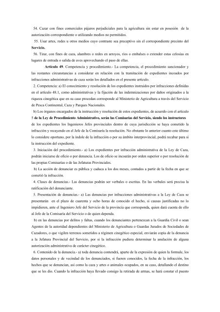Decreto 506/1971. Reglamento de la Ley de Caza - El Soto