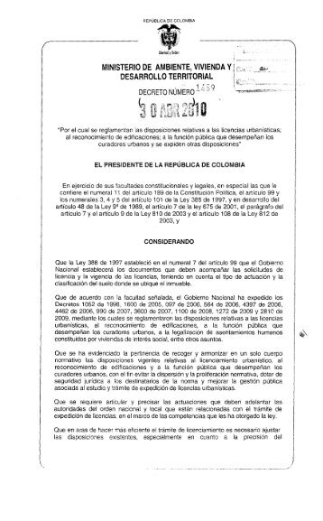 Decreto 1469 de 2010 - Presidencia de la República