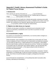 Appendix 5: Health Literacy Assessment Facilitator's Guide (Spanish ...