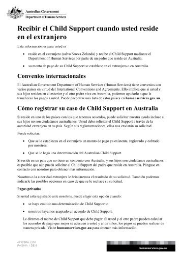 Receiving Child Support when you live overseas - Department of ...