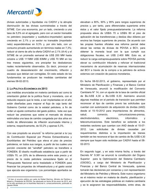 Boletín Económico Enero 2013 - Banco Mercantil