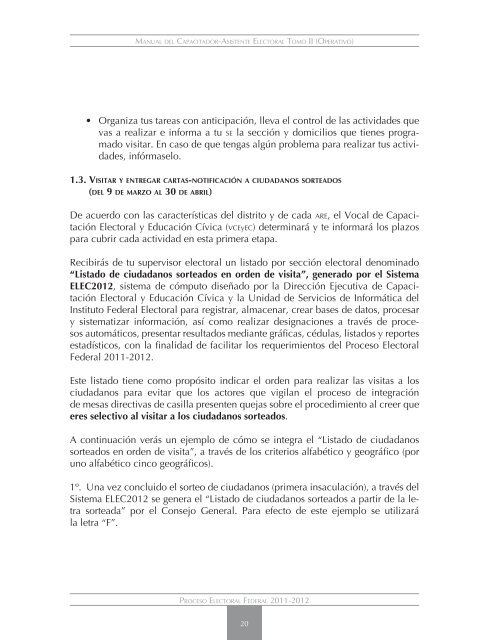 Manual del Capacitador-Asistente Electoral Tomo II (Operativo)