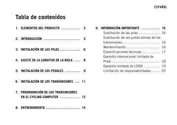 Manual de montaje - Look Cycle