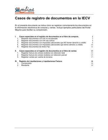 Casos prácticos de registro de documentos en IECV