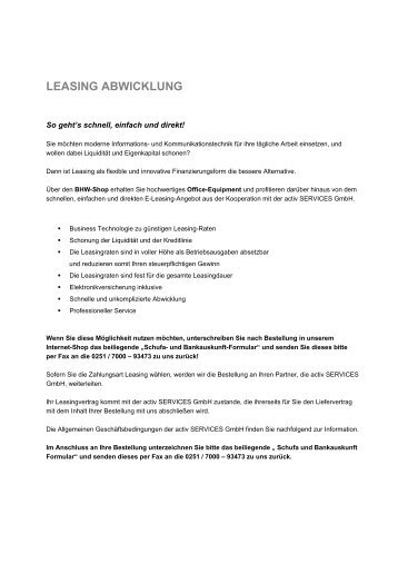 LEASING ABWICKLUNG - ratiodata