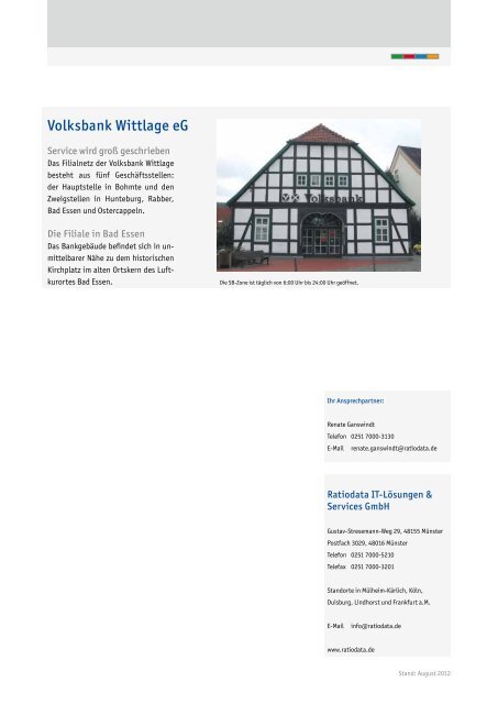 Anwenderbericht der Volksbank Wittlage eG Download ... - ratiodata