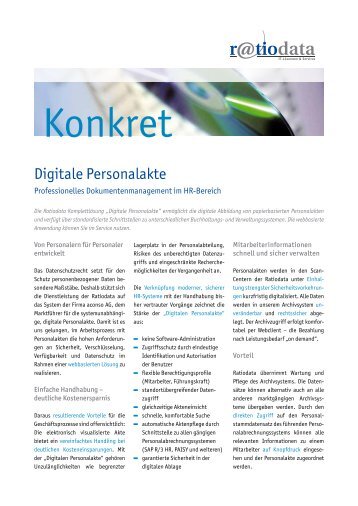 Digitale Personalakte | Sichere und schnelle Archivierung ... - ratiodata