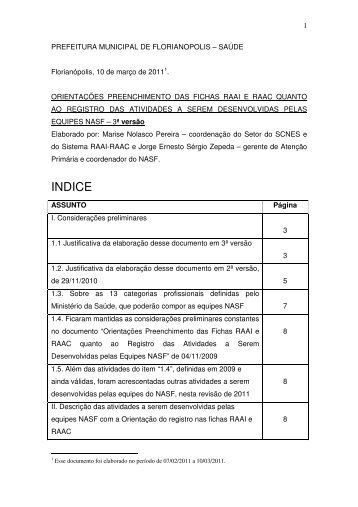 Orientações Preenchimento das Fichas RAAI e RAAC Quanto ao ...